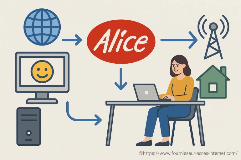 Schéma connexion internet fournisseur alice