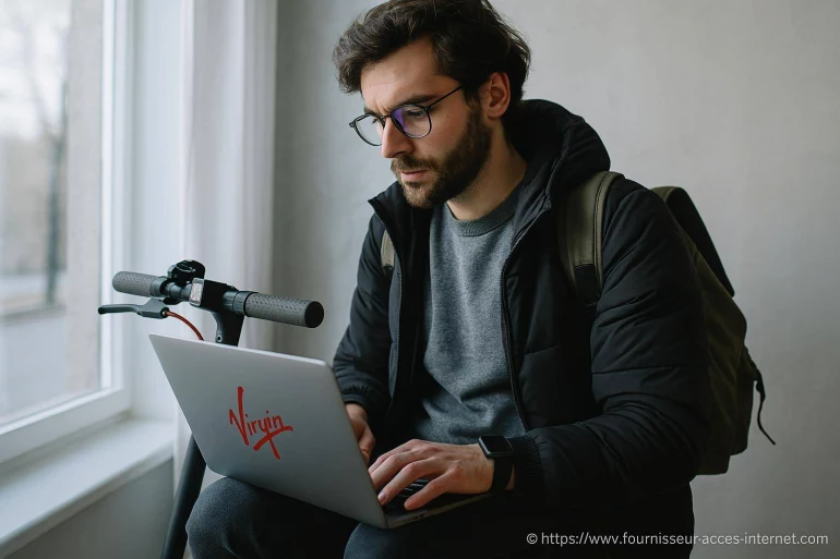 Homme travaillant sur ordinateur portable