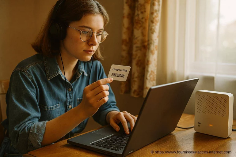 Jeune femme utilisant un ordinateur portable