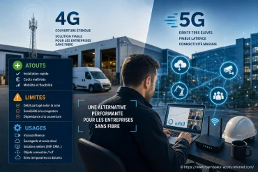 4G et 5G professionnelles : quels atouts, limites et usages pour les entreprises sans fibre ?