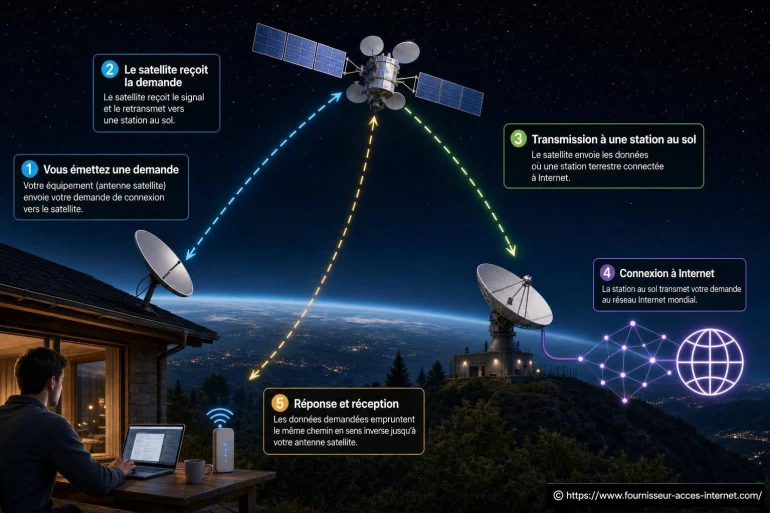 Comment fonctionne Internet par satellite ?