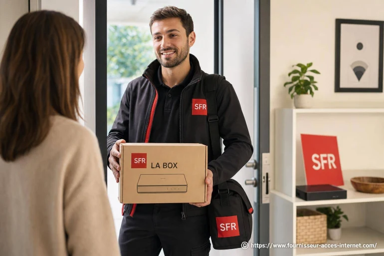 Le technicien SFR vient-il avec la box lors de l’installation ?