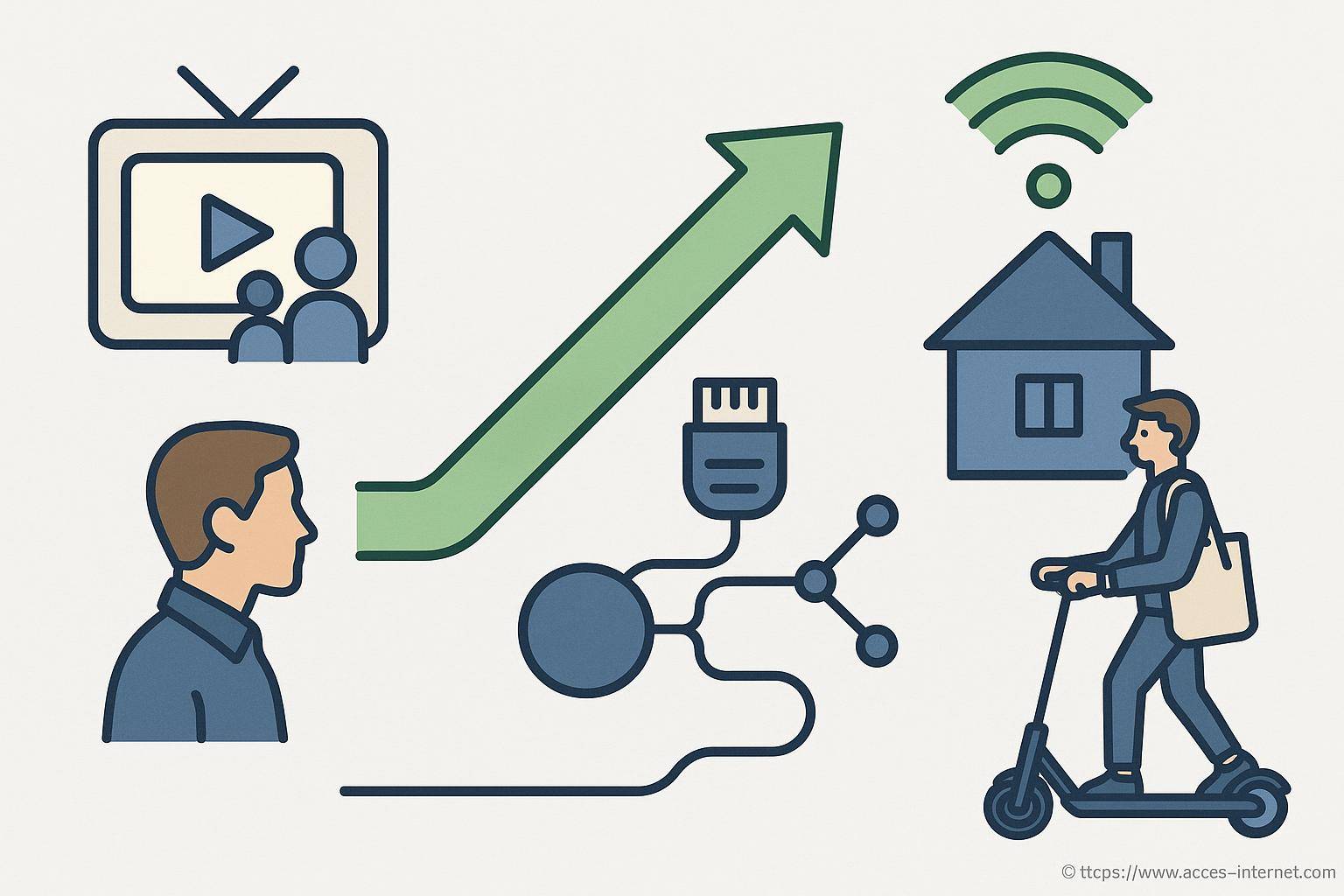 Illustration connectivité internet et usage numérique