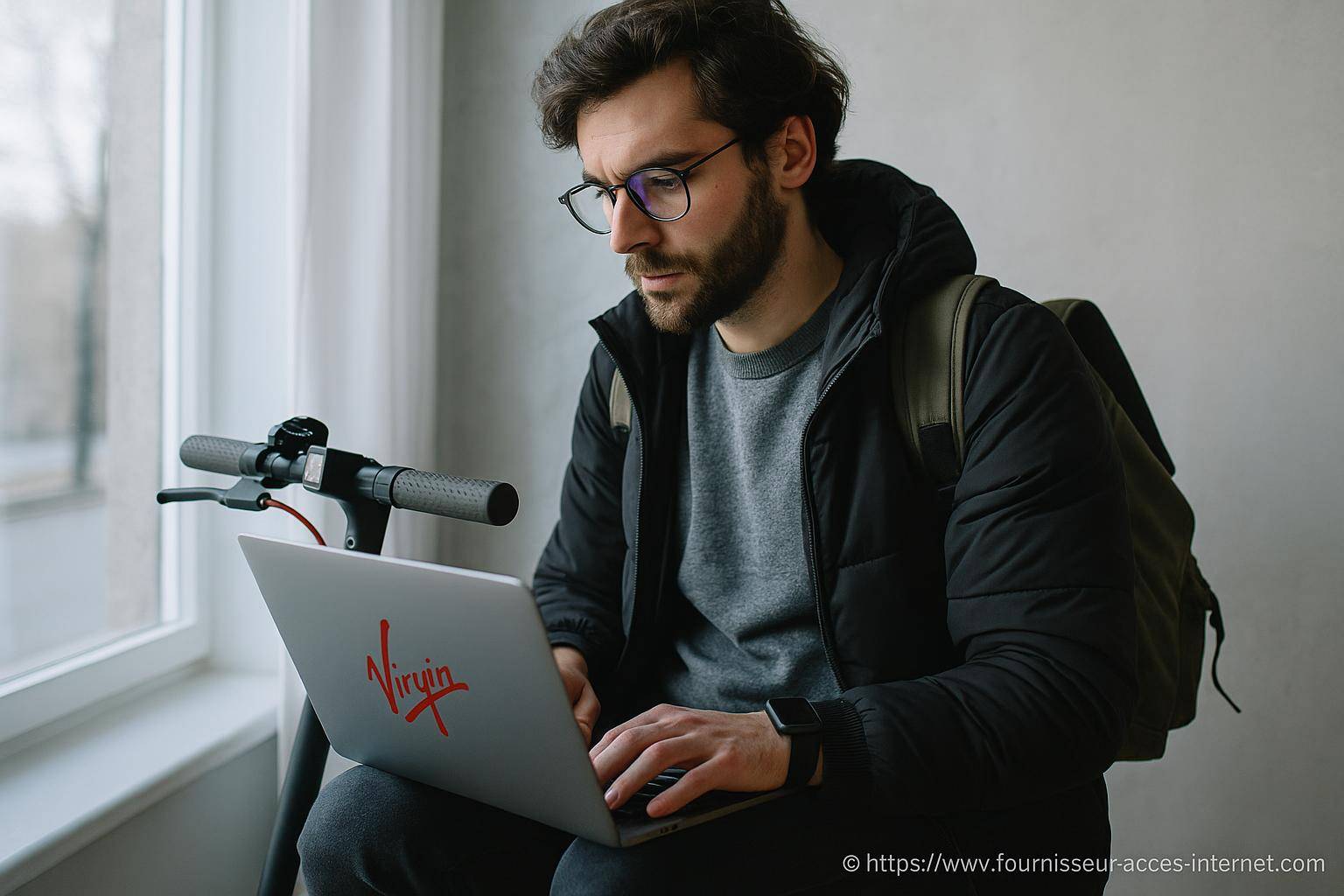 Homme travaillant sur ordinateur portable
