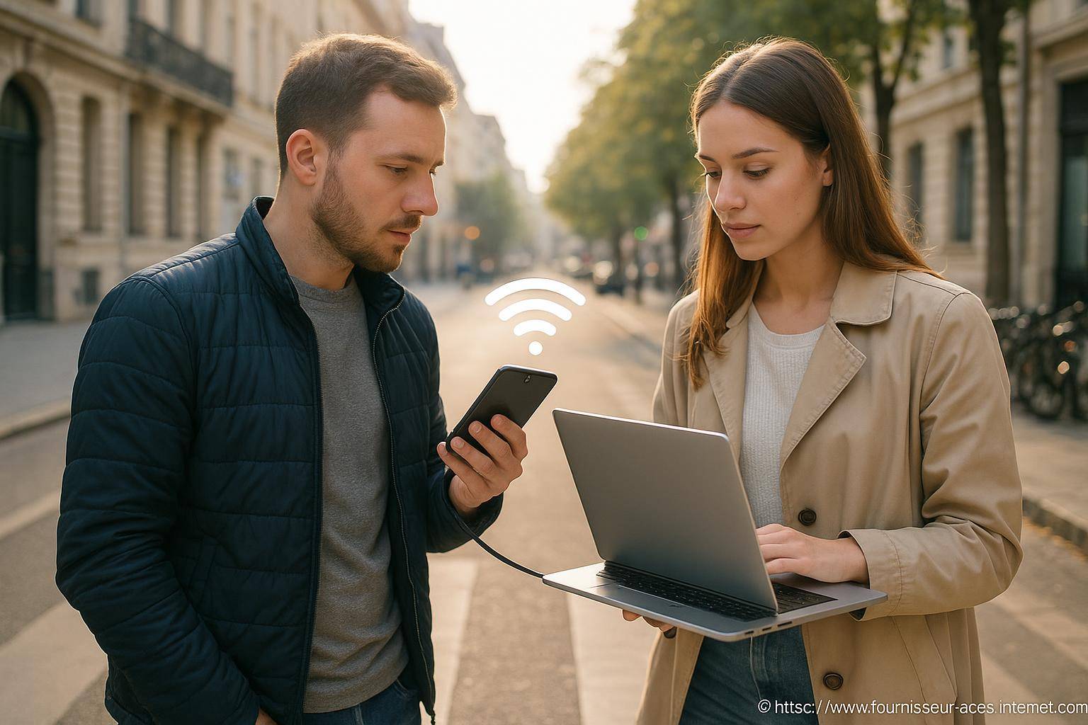 Partage de connexion internet mobile en extérieur