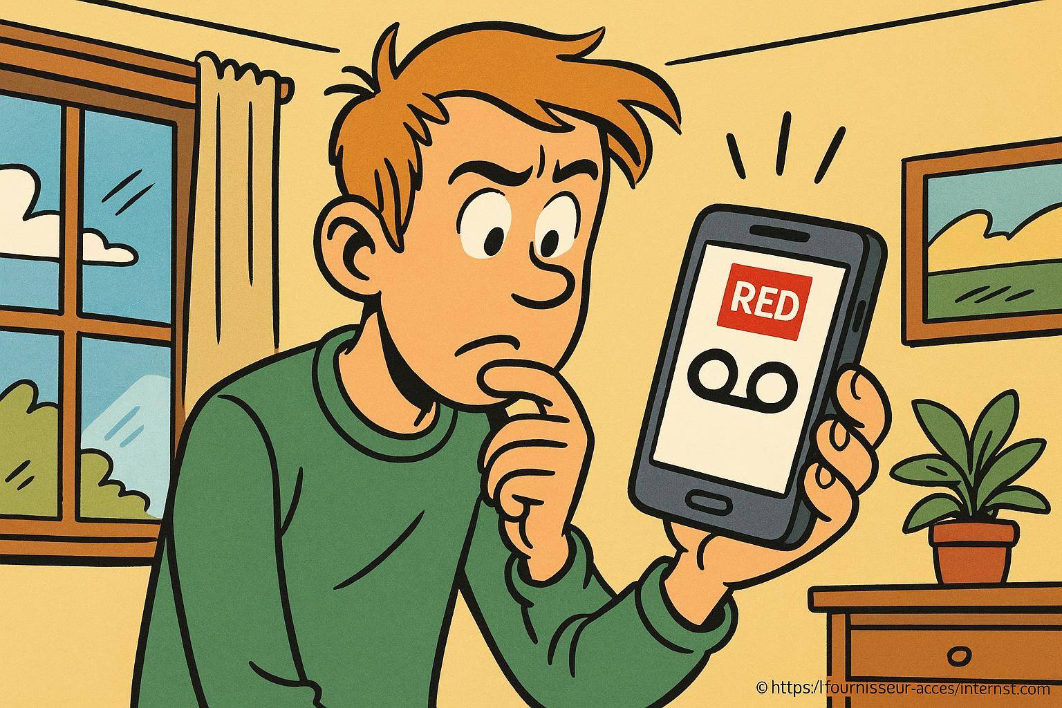 Jeune homme inquiet regardant son téléphone