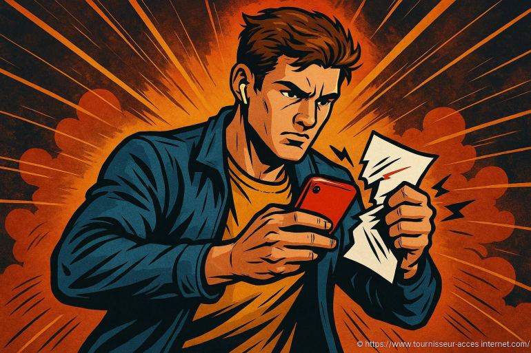 Homme en colère déchirant un papier