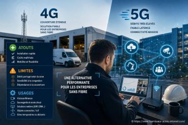 4G et 5G professionnelles : quels atouts, limites et usages pour les entreprises sans fibre ?