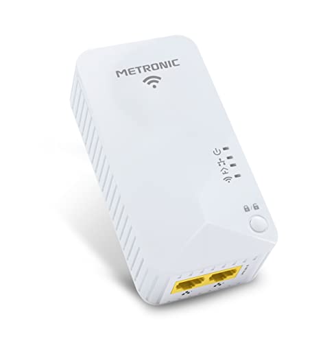 Metronic 495468 Prise CPL Wi-FI 600 MB/s avec 2 Ports Fast E