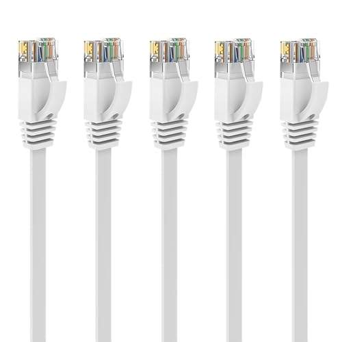 Ercielook Câble Ethernet 1m 5 Pièces - Cat6 Rj45 Plat Lan 10