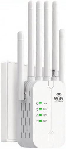 Répéteur WiFi,Amplificateur Wi-FI avec 6 Antennes Puissantes