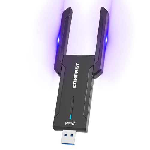 COMFAST Clé WiFi Puissante, WiFi 6E Clé WiFi pour PC AX5400