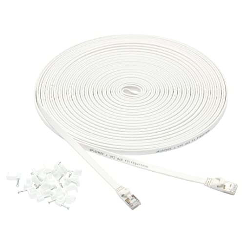 Câble Ethernet Plat Cat7 15m Blanc