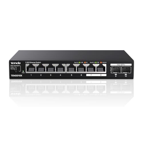 Tenda Switch 2.5 Gigabit, Switch Ethernet 2.5Gbps, 8 Ports R