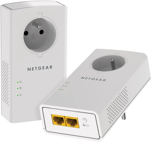 NETGEAR Prise CPL Fibre PLP2000, Pack de 2, 2000 Mbps