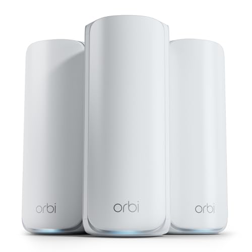 NETGEAR Orbi, Système Mesh WiFi 7, RBE773, 3-Pack, Jusquà 11