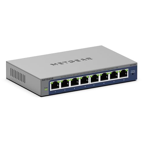 NETGEAR (GS108EV4) Switch Ethernet 8 Ports RJ45 Métal Gigabi