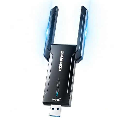 COMFAST Clé WiFi 6E, Clé WiFi pour PC AX5400 Mbps Tri-Bande 
