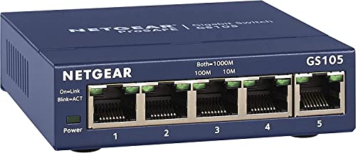 NETGEAR (GS105) Switch Ethernet 5 Ports RJ45 Métal Gigabit (