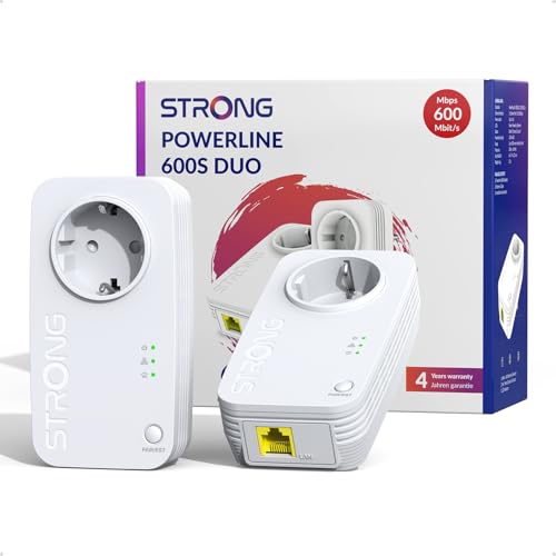 STRONG CPL AV600 Mbps, Prise Intégrée, Box CPL HomePlug AV2,