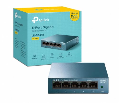 TP-Link Switch Ethernet (LS105G) Gigabit 5 Ports RJ45 Metall