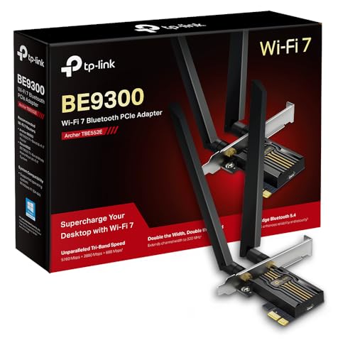 TP-Link WiFi 7 Carte WiFi PCIe BE9300 Archer TBE552E, Tri-Ba