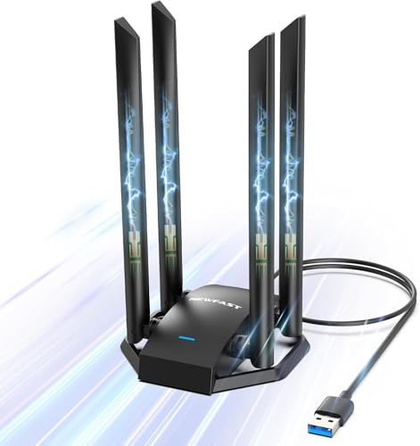 NEWFAST Clé WiFi USB Puissante AC1300 Mbps, Double Bande Ada