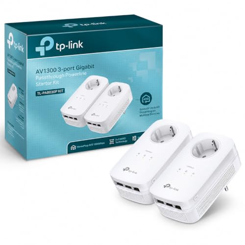 TP-Link Prise CPL 1300 Mbps, 3 Ports Gigabit, Kit de 2 TL-PA