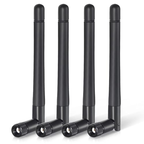 Bingfu Antenne WiFi Caméra Bi-Bande 2.4GHz 5GHz 5.8GHz 3dBi MIMO RP-SMA Mâle pour Routeur WiFi Carte Réseau sans Fil Caméra IP Sécurité Adaptateur USB Moniteur de Surveillance Vidéo,4 Paquets