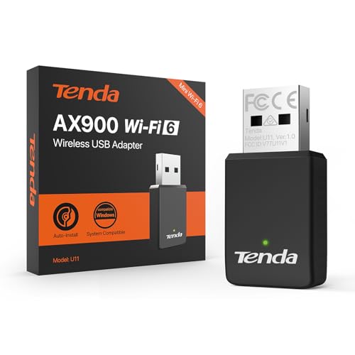 Tenda Clé WiFi Puissante AX900, Clé WiFi pour PC, Adaptateur