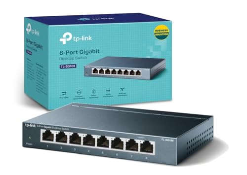 TP-Link SG108 Switch Ethernet Gigabit 8 ports RJ45 metalliqu