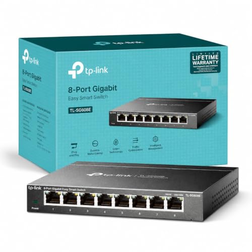 TP-Link Switch Ethernet Gigabit Manageable 8 Ports RJ45, TL-