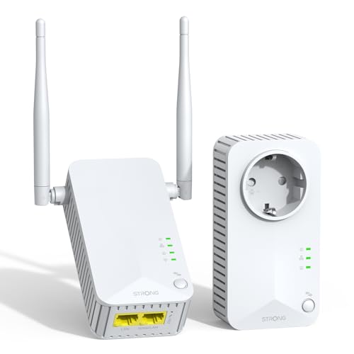 STRONG CPL AV600 Mbps, WiFi 300 Mbps, Prise Intégrée Type F,
