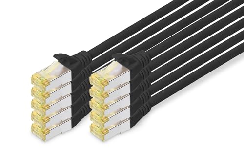 DIGITUS Câble LAN Cat 6A - 0,5m - 10 pièces - RJ45 Câble rés