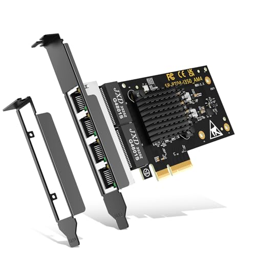 Carte réseau 4 Ports Gigabit Base-T, Contrôleur Intel I350,