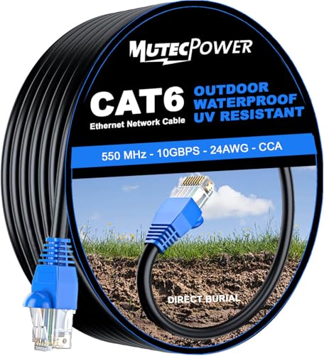 MutecPower Multi-Cables CAT6 RJ45 50m, à lextérieur utiliser