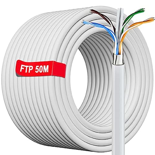 Cable Ethernet 50m Blindé, RJ45 Câble 50m Exterieur Intérieu